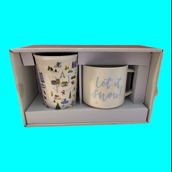Opalhouse 2 Piece Porcelain City Scene & Let It Snow Classic Mug Box Set Unused - Picture 2 of 15